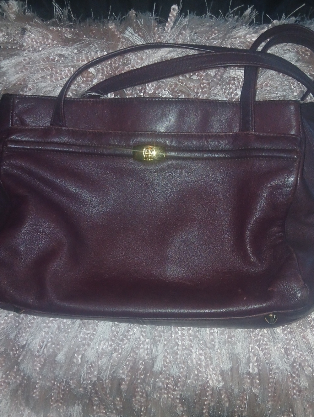 Etienne Aigner Vintage 90's Burgundy Leather Shoulder Bag